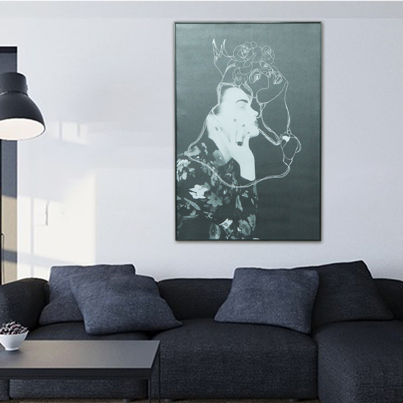 现代简约抽象艺术人物线条装饰画  客厅玄关挂画 卧室背景布置画