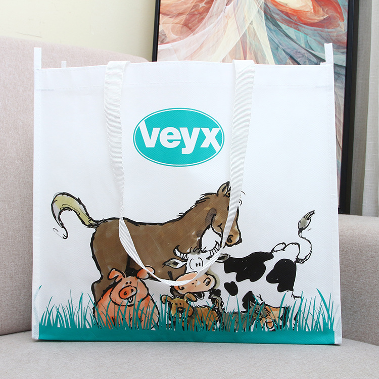 卡通覆膜广告服装袋热压无纺袋奶粉外卖无纺布手提袋彩印LOGO