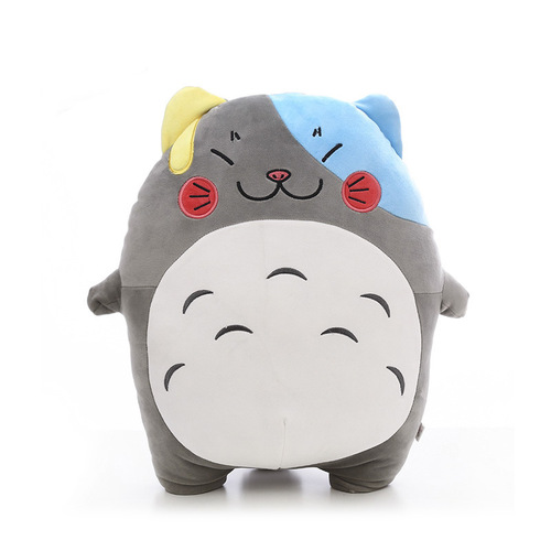 Cartoon Cute Creative Expression Totoro Pillow Down Cotton Plush Toy Doll Children's Sleeping Gift Wholesale
