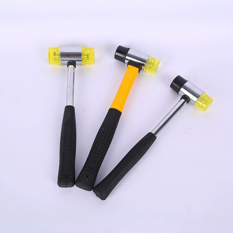 Стальная ручка монтажный молоток волокна ручка резиновый молоток небольшой кожаный молоток двойной головной монтажный молоток резиновый молоток