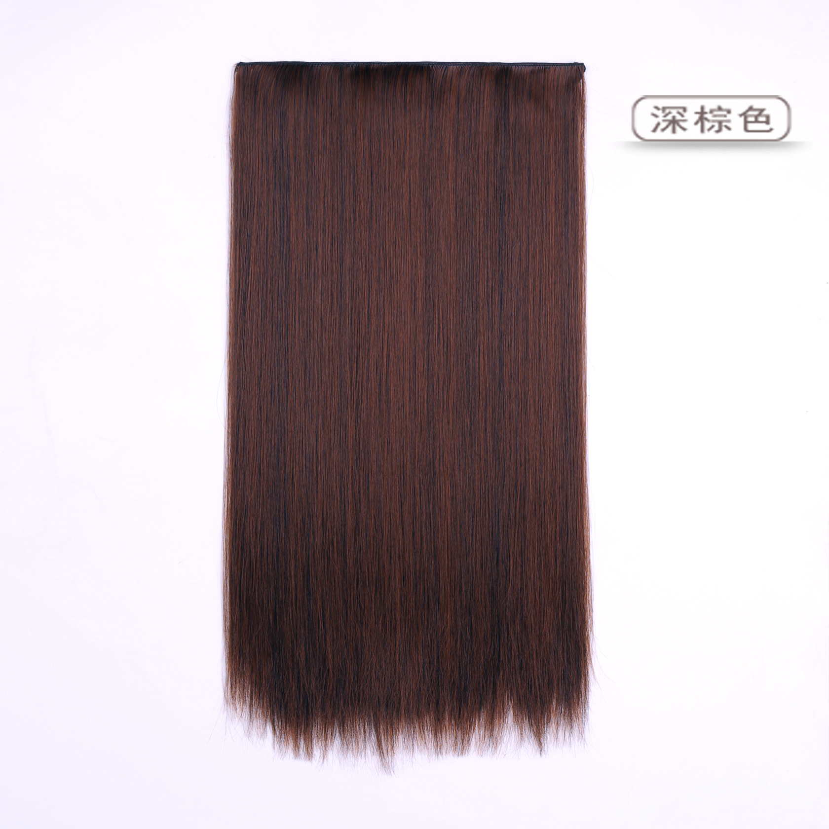 Venta al por mayor de fábrica engrosada de una pieza de cinco tarjetas de 70cm de largo Peluca de pelo recto simulación mate de alta temperatura de seda pieza de pelo recto