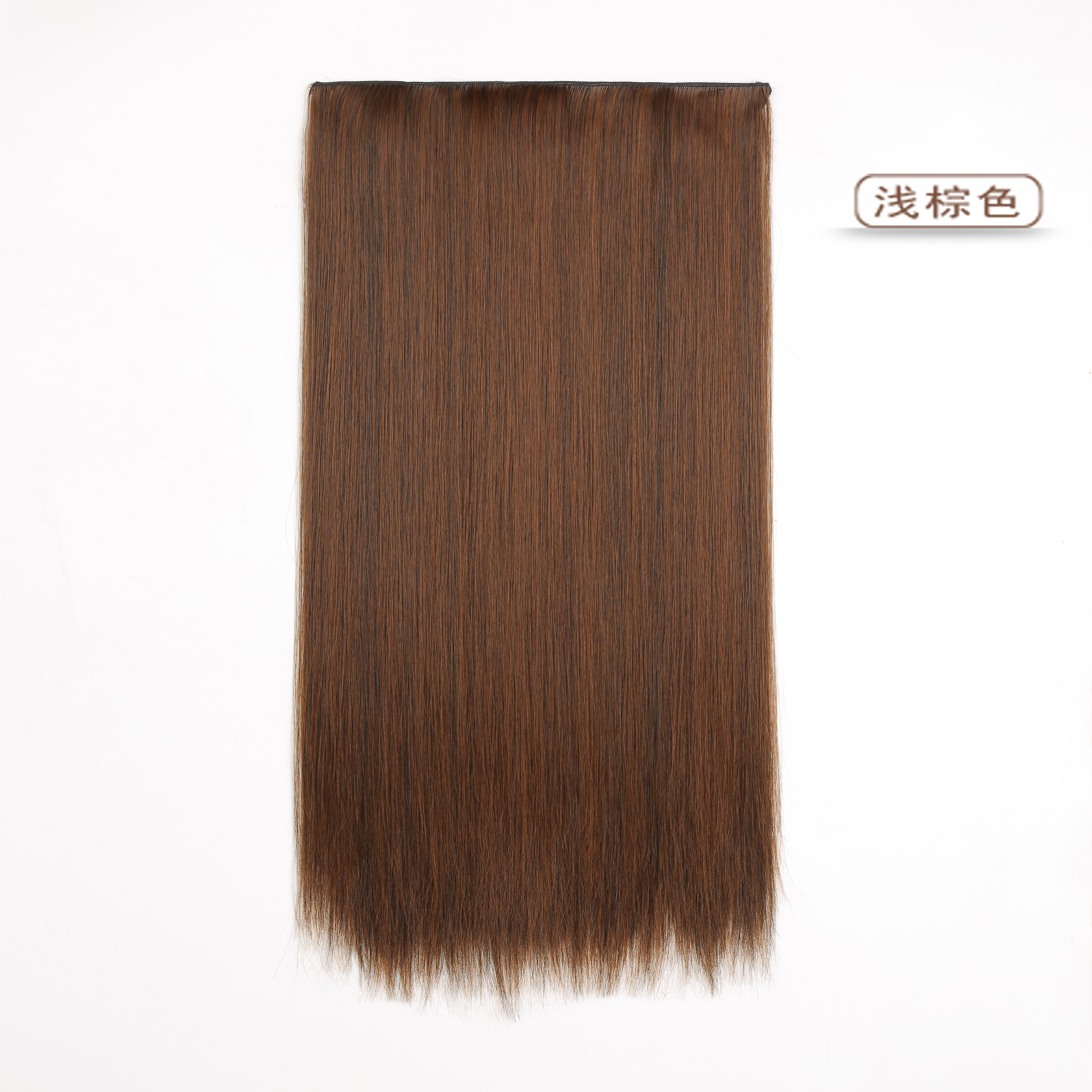 Venta al por mayor de fábrica engrosada de una pieza de cinco tarjetas de 70cm de largo Peluca de pelo recto simulación mate de alta temperatura de seda pieza de pelo recto