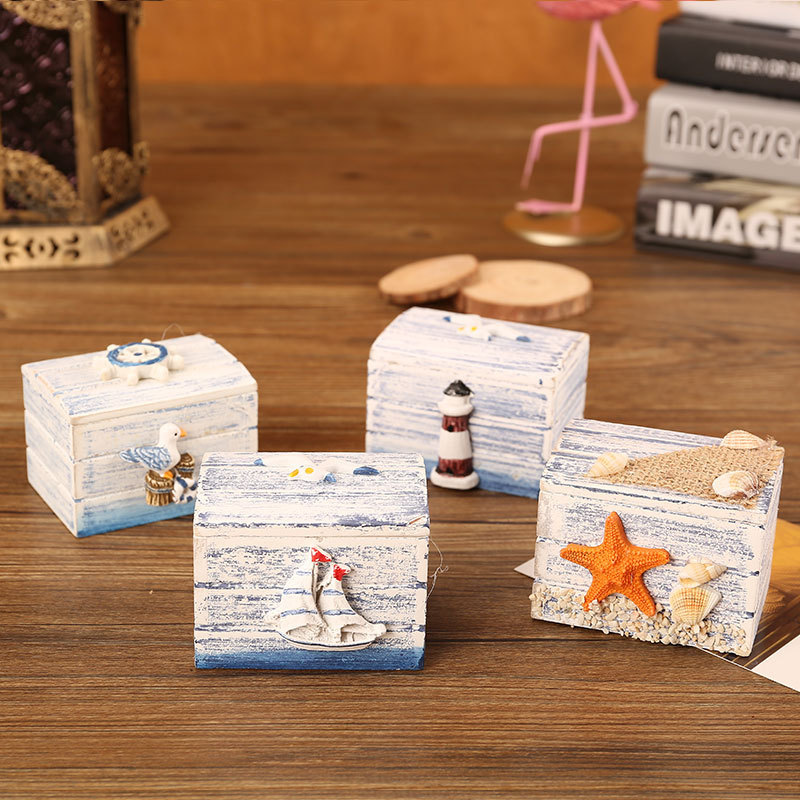 Hot sale Mediterranean storage box desktop small wooden box creative wooden box jewelry box candy box wholesale Hot sale Mediterranean storage box desktop small wooden box creative wooden box jewelry box candy box wholesale