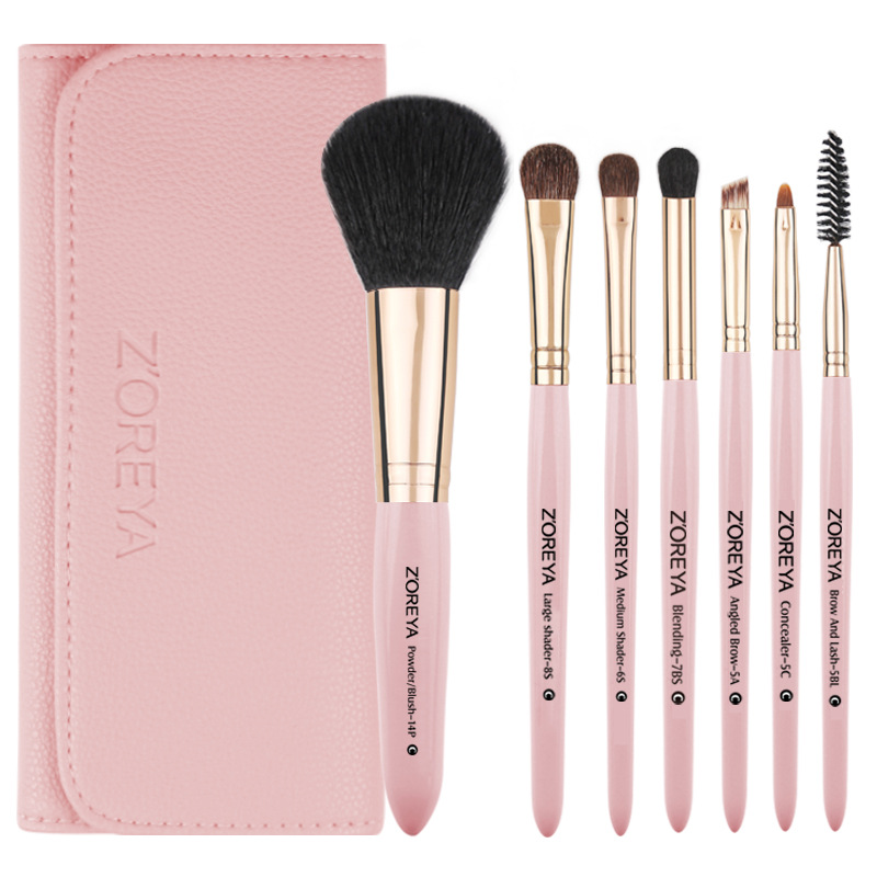 Zhuolya polvo flojo herramientas de belleza traje principiante Corrector Fundación eyeshadow cepillo 7 pinceles maquillaje conjunto completo Al Por Mayor