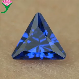 工厂现货112#深蓝镶嵌裸石三角形人造尖晶石直角三角合成蓝色宝石