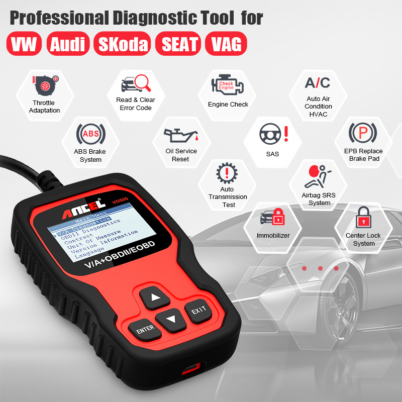 Ancel VD500 适用于VAG Audi Skoda Scanner Car Diagnostic Tool