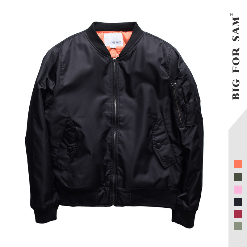 Cross-Border Trendy Brand 2024 Autumn and Winter Stand-Up Collar Air Force Ma1 Bomber Jacket Men's Baseball Uniform Thickeneded Cotton Outwear
