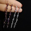 Purple silver needle, earrings, silver 925 sample