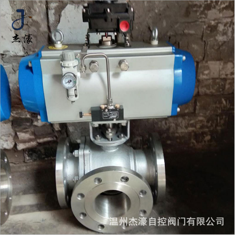 双作用气动三通球阀 304不锈钢卫生级快装 L型气动换向球阀 DN15