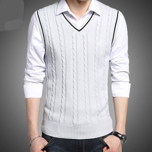 Демисезонный свитер, жилет, тонкая трикотажная куртка без рукавов, в корейском стиле