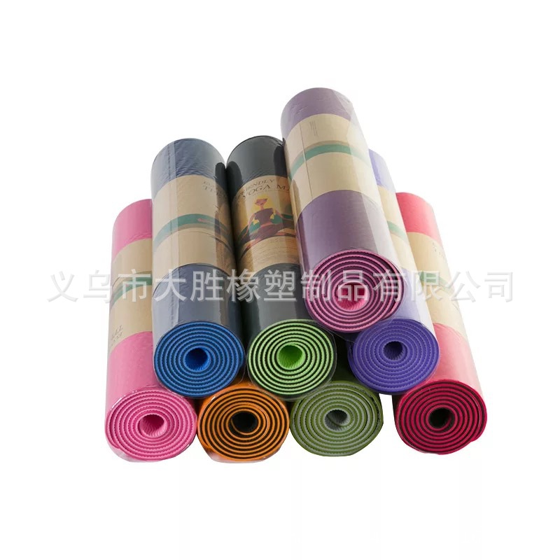 TPE183X61X0.8cm 스팟 초보자는 2 색 요가 매트 땀 흡수성 미끄럼 방지 피트니스 보조기구를 두껍게 만들었습니다.