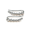 Fashionable zirconium, earrings, ear clips, accessory, Korean style, simple and elegant design, wholesale