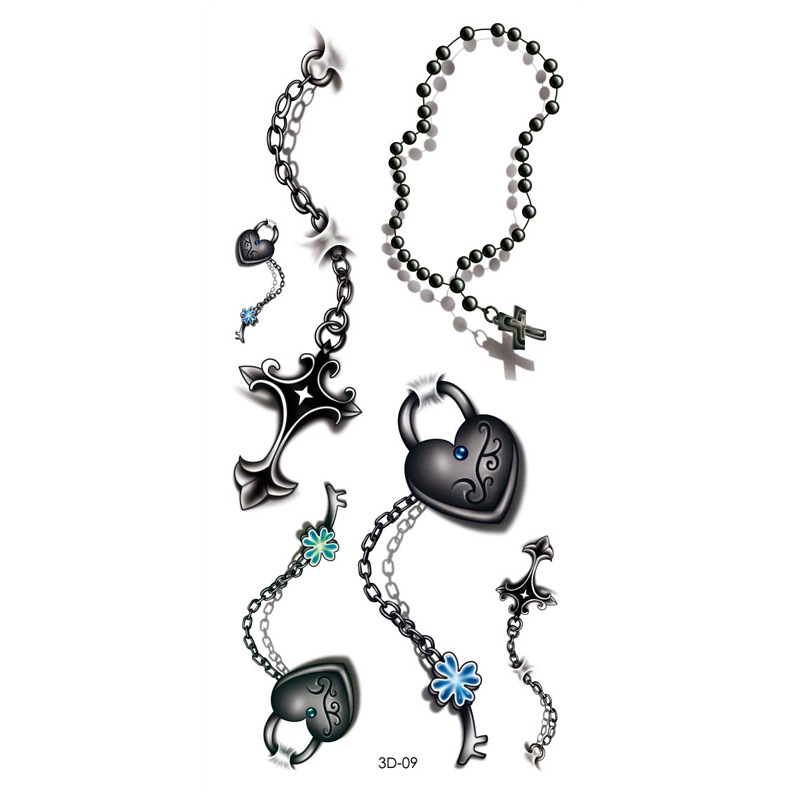 Rosa tatuaje pegatinas 3D TikTok Net color rojo impresión tatuaje pegatinas mariposa flor impermeable tatuaje pegatinas