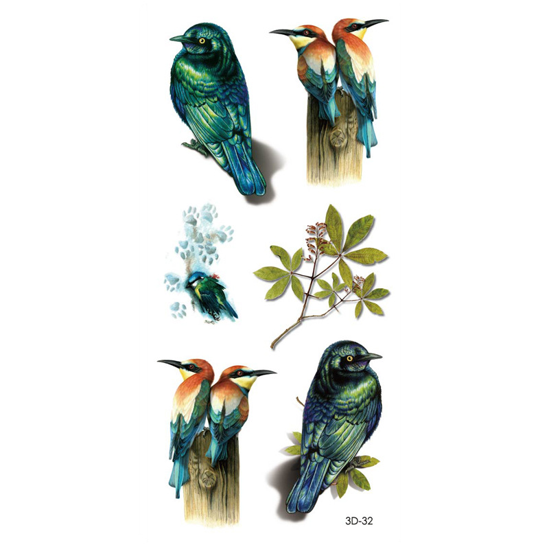 Rosa tatuaje pegatinas 3D TikTok Net color rojo impresión tatuaje pegatinas mariposa flor impermeable tatuaje pegatinas