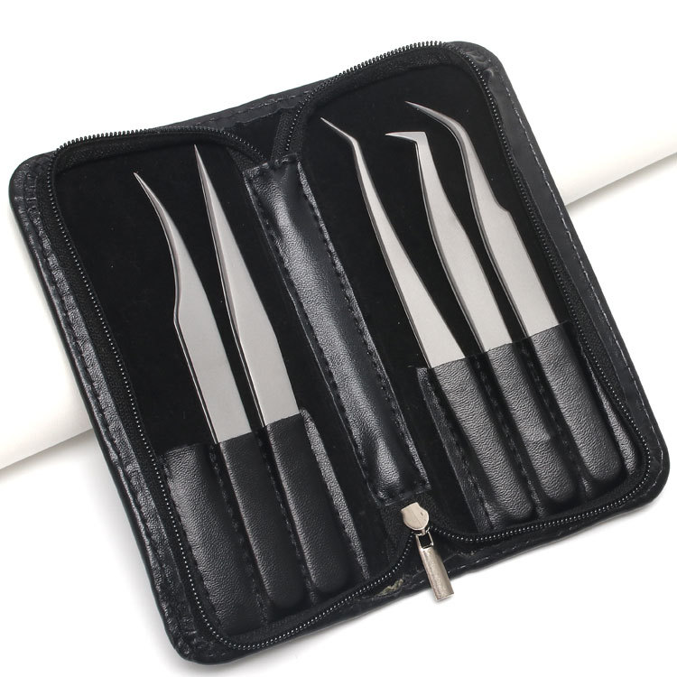 Pinzas para pestañas transfronterizas de acero inoxidable para plantar y injertar pestañas postizas, pinzas florecientes, pinzas de delfines, pinzas de alta precisión, pinzas de plumas doradas