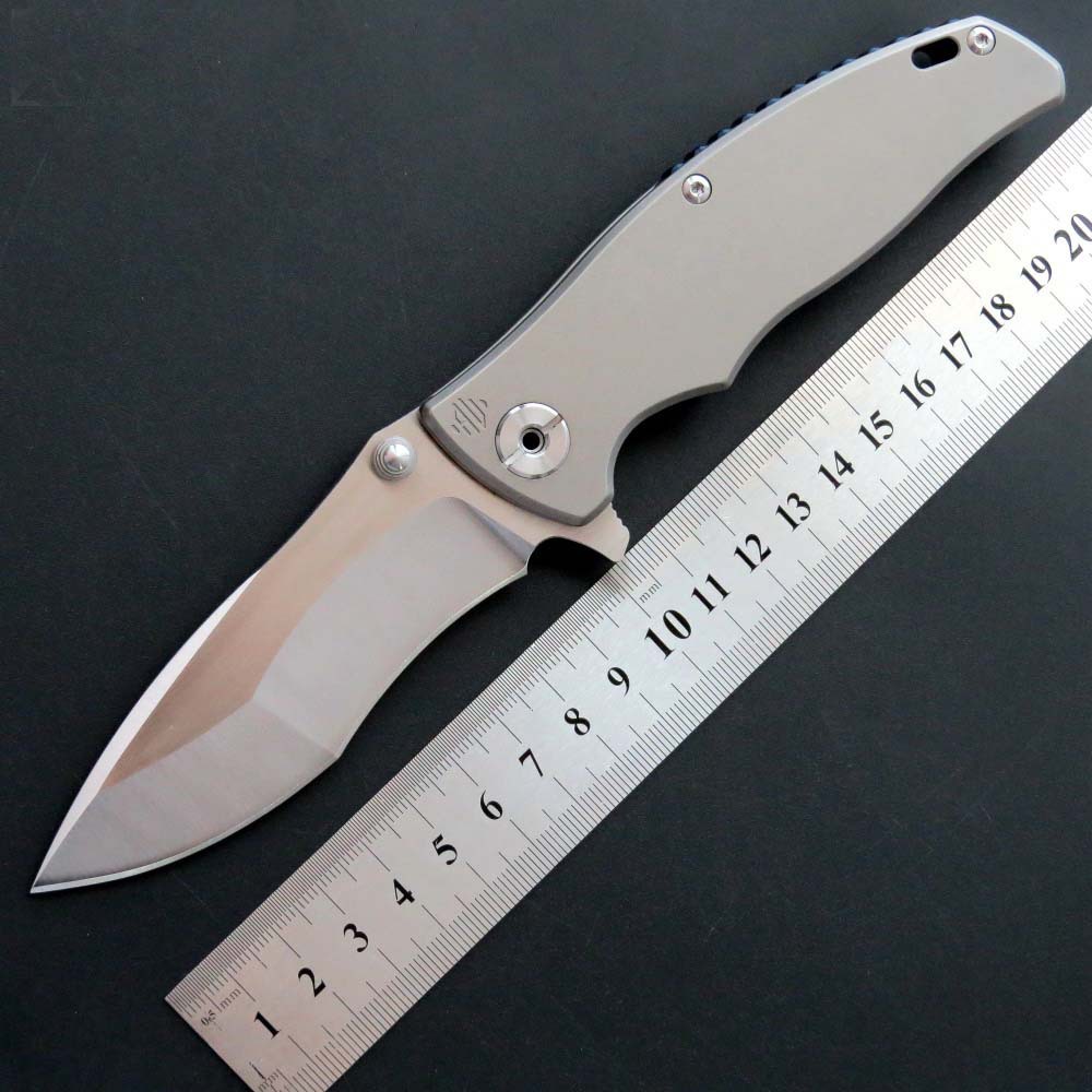 EF904新款钛合金户外求生随身折刀D2钢高硬度收藏折叠刀批发直销