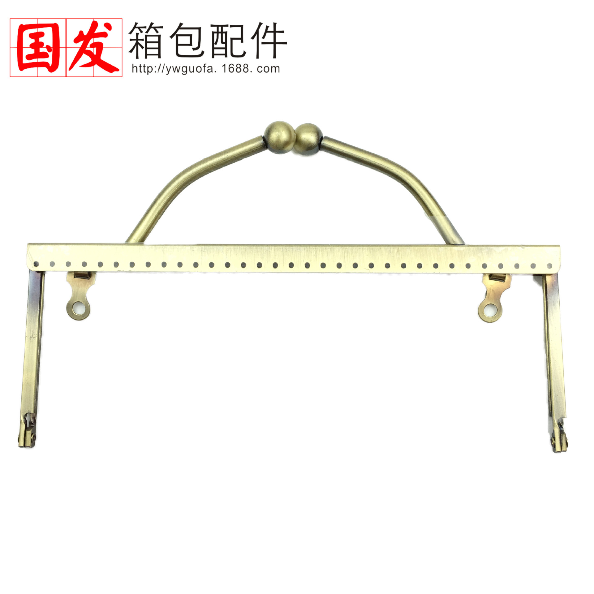 No en stock: 20cm pie de anclaje liso fijo manejo de oro agujero de alfiler accesorios de bolsas DIY