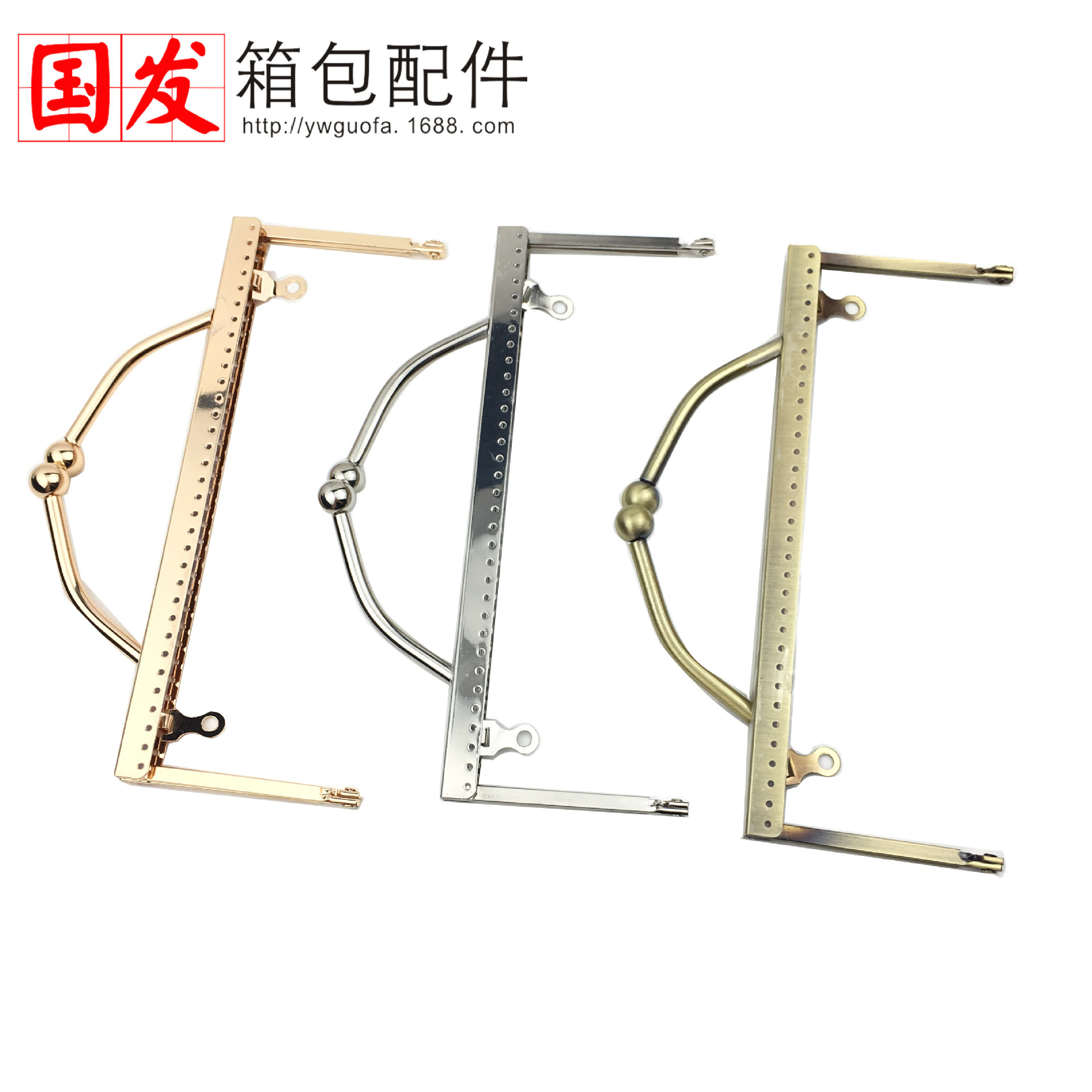 No en stock: 20cm pie de anclaje liso fijo manejo de oro agujero de alfiler accesorios de bolsas DIY