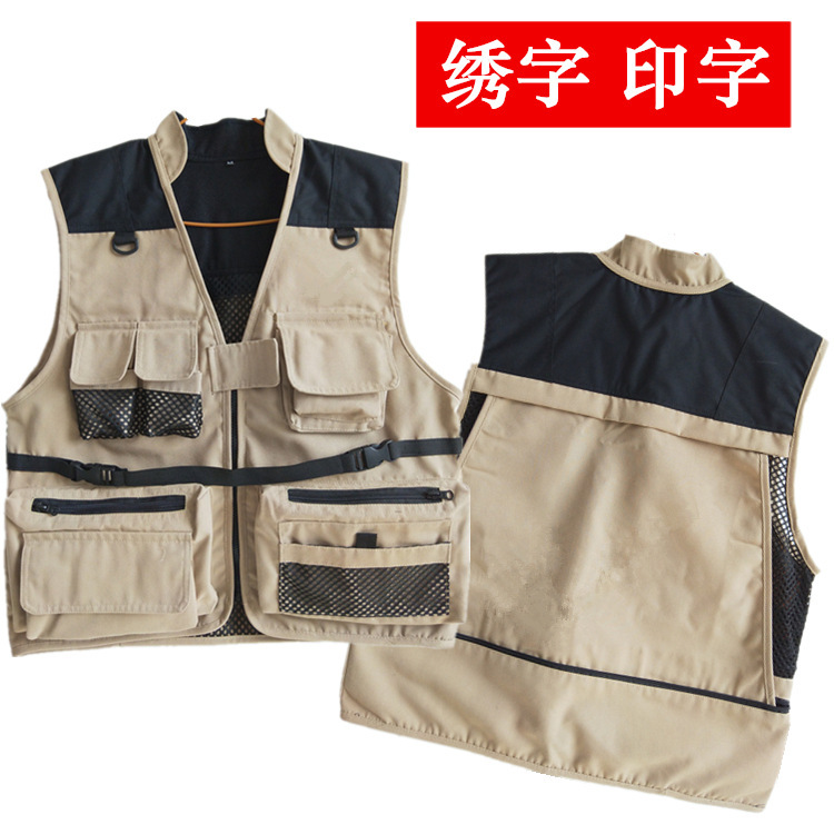 Clearance handling sale canvas polyester cotton multi-pocket photography group vest vest