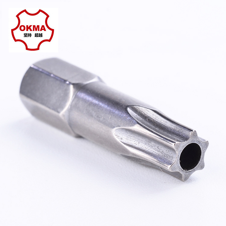 OKMA  梅花带孔螺丝刀批头 螺丝刀梅花系列50L长两用电动工具配件