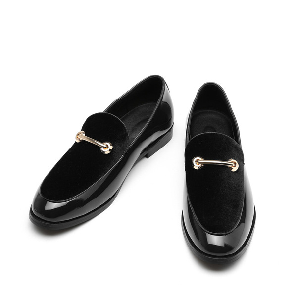 Lefu Shoes for Men's Spring and Autumn New Leather Shoes, Bean Shoes, European and American Men's Shoes, Lacquer Leather