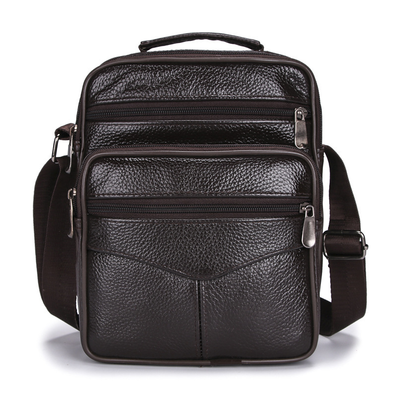 New Black Cowhide Large Capacity Multi-Layer Business Casual Shoulder Bag Crossbody Handbag for Men New Black Cowhide Large Capacity Multi-Layer Business Casual Shoulder Bag Crossbody Handbag for Men