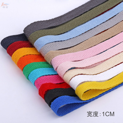 [1cm Colored Herringbone Cotton] Supply 1cm Colored Herringbone Cotton Belt Green and Yellow Colorful Herringbone Belt