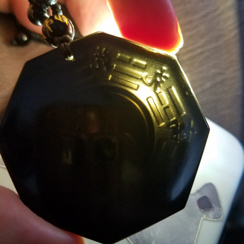 Obsidian Qiankun chisme colgante coche colgante accesorios chismes tallado negro Yao Taiji chismes colgante fábrica al por mayor