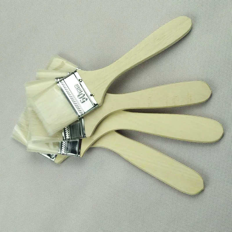 Fábrica al por mayor cepillo de pintura de piel suave barbacoa herramienta de hornear cepillo mango de madera cepillo de lana cepillo de barbacoa