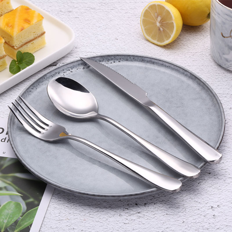 081 serie desnudo engrosada Acero inoxidable occidental vajilla cuchillo de carne tenedor cuchara Hotel
