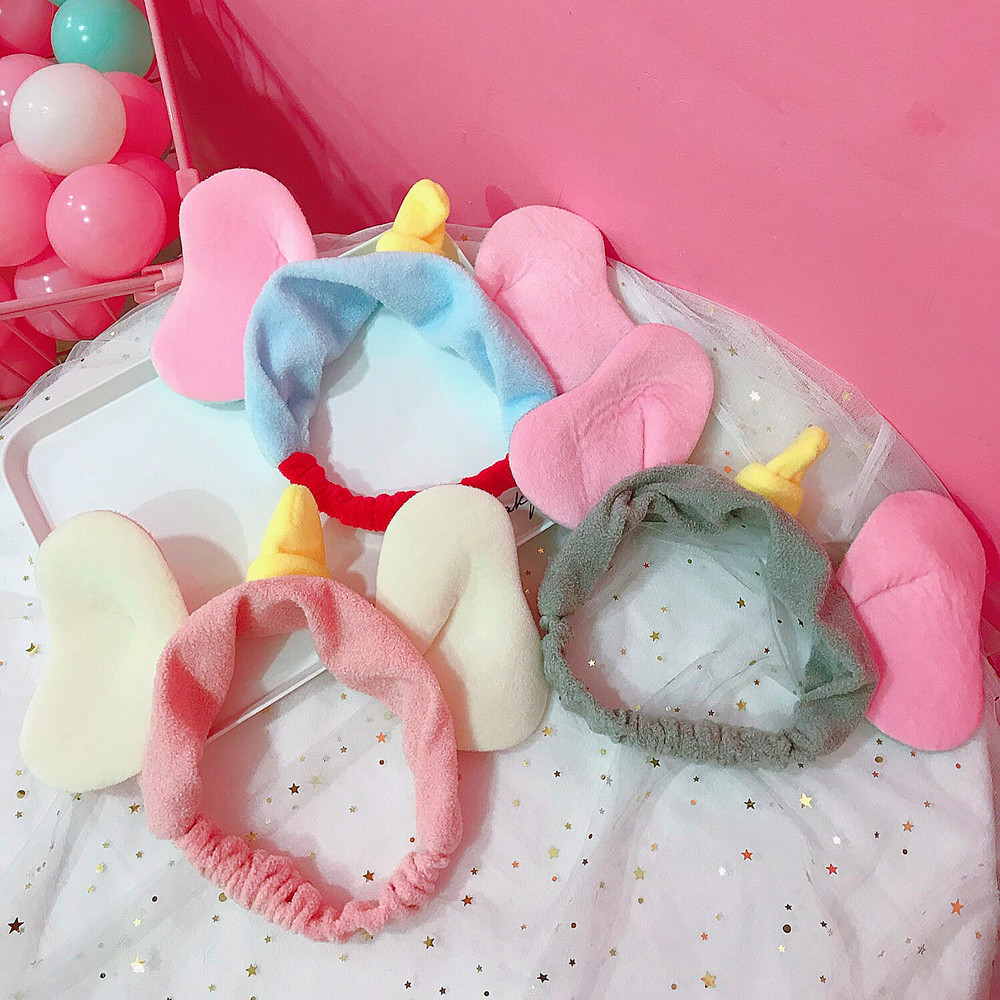 Korean elephant ear headband Cute Dumbo face wash headband girl Insta facial mask headband