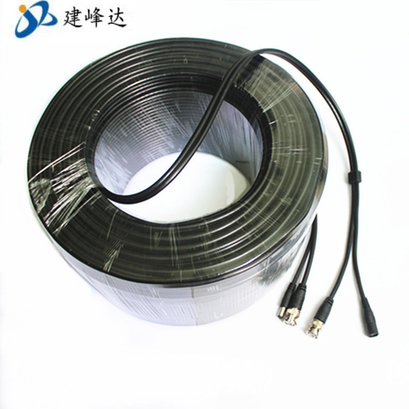 厂家直销安防监控100米视频电源双并线 视频电源延长线同轴线