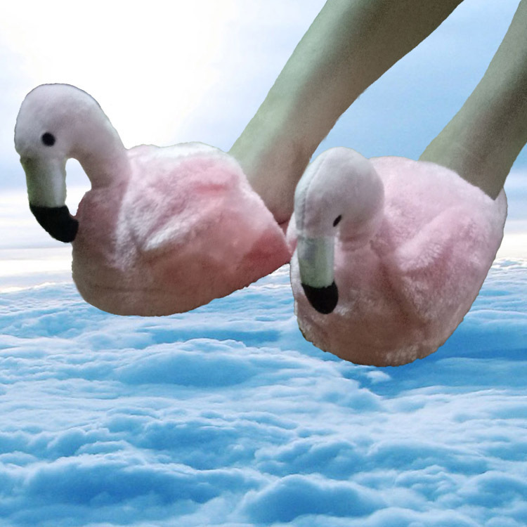 Winter new cartoon rabbit Flamingo indoor home shoes warm foot animal cotton drag a generation of hair