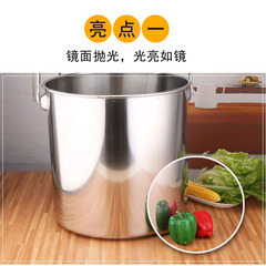Factory Sales Thickened Stainless Steel Non-magnetic Straight Shaped Bucket with Lid, Handle, Soup Bucket, Multi-purpose Bucket, Hotel Supplies