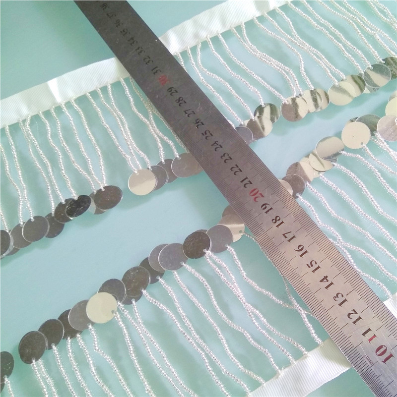 283六色带圆珠宽片11CM宽舞台串珠吊珠斗笠长款 订珠带花边