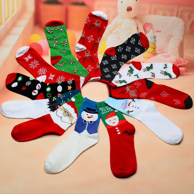 2015 calcetines de Navidad media pantorrilla adultos pareja calcetines de algodón jacquard Taobao regalo de dibujos animados fabricante