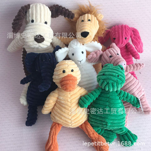 Internet celebrity plush toy striped corduroy pillow cloth doll pig doll children's toy birthday gift for women