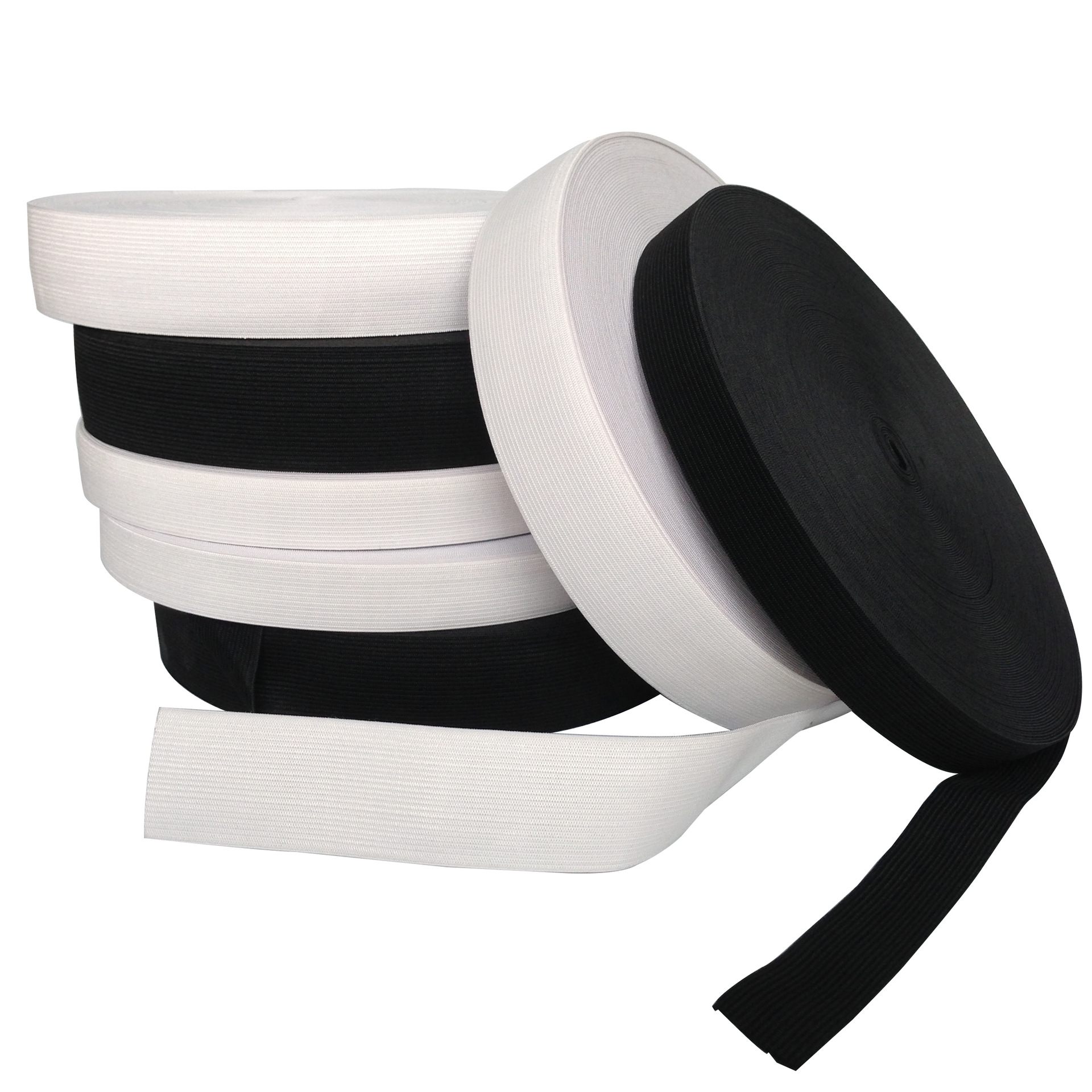 42号/4纱薄2cm弹力包边松紧带 乳胶宽扁黑白钩编针织松紧带织带