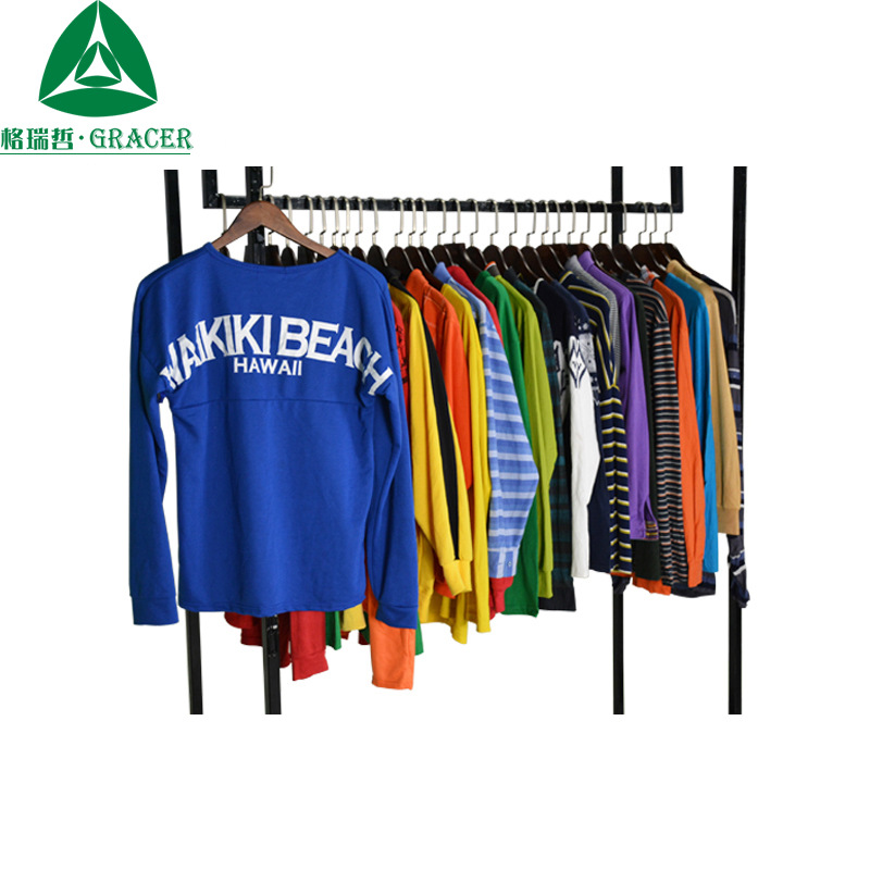 二手薄款春夏上衣服男装长袖t恤批发 2018新款潮流韩版卫衣男T恤