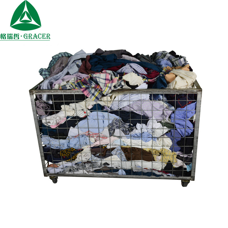 混批库存旧衣服直供中东非洲 跨境男装纯棉格子舞台表演穿男长衬