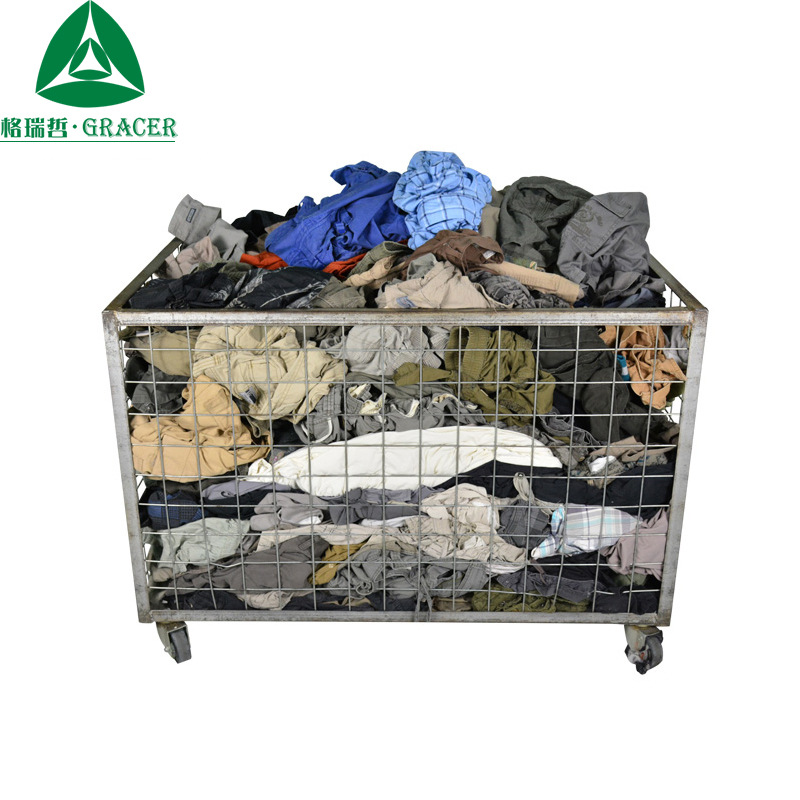 二手衣服旧裤子按斤出口非洲东南亚A26夏薄款八九成新字母多袋裤