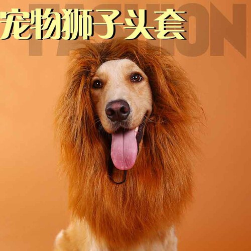 Manufacturer Direct Pet Wig Wolf Instantly Turns into a Lion Funny Lion Headwear for Dogs Dog Collar Wholesale