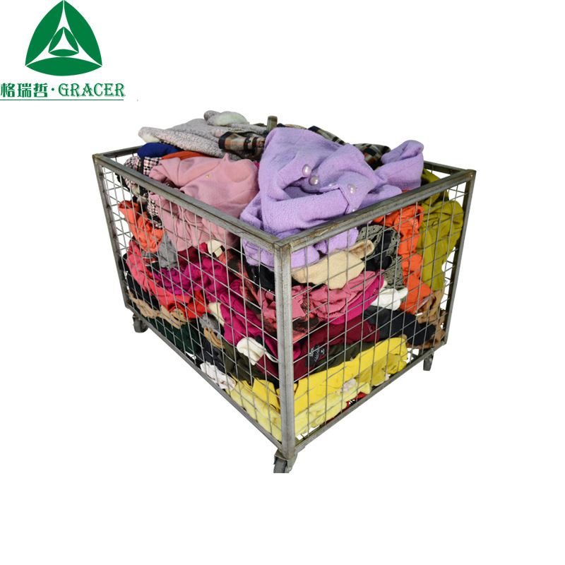 格瑞哲旧服装整柜批发 秋冬品牌大衣条纹羊绒呢子衣女按斤称