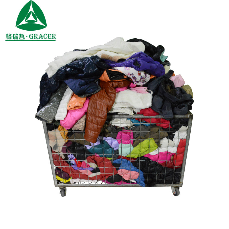 库存杂款韩版连帽短款夹克A59女装棉服厚棉衣used clothing混批