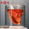 Skull, wineglass with glass, double-layer glossy crystal