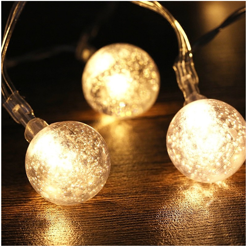 led灯串电池盒灯串圆球气泡球串灯圣诞节灯饰圣诞树彩灯节日装饰