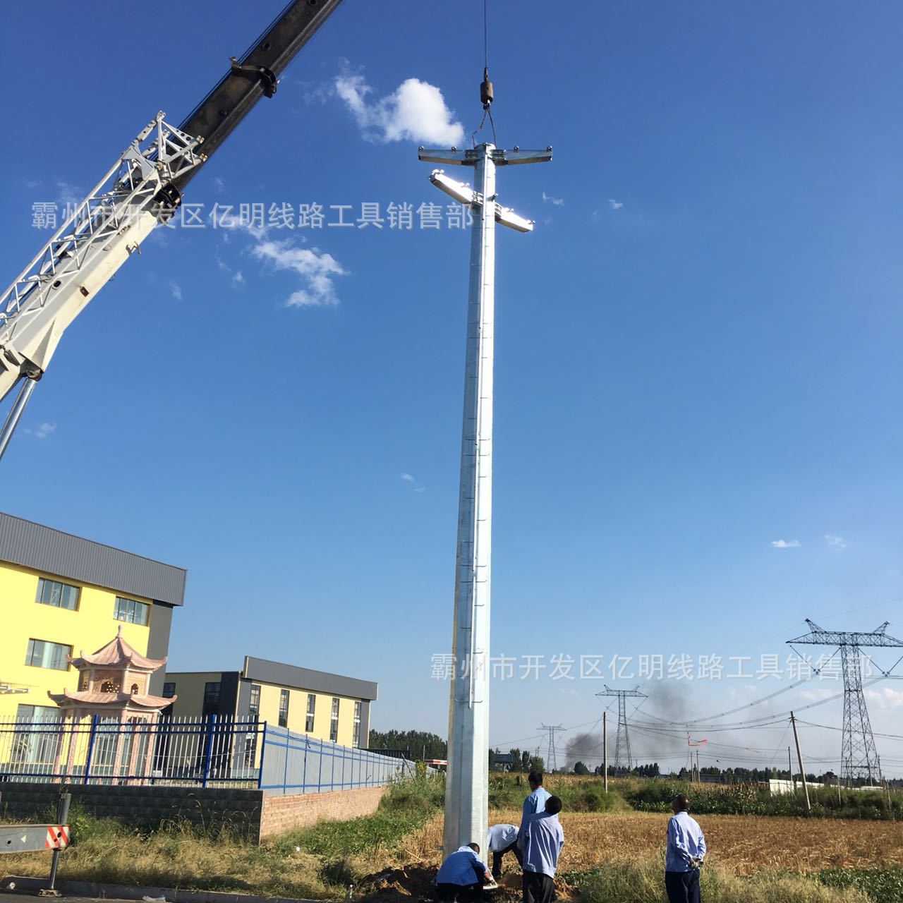 河北架空输电线路钢杆三管通信塔价格高压电力钢管杆重量