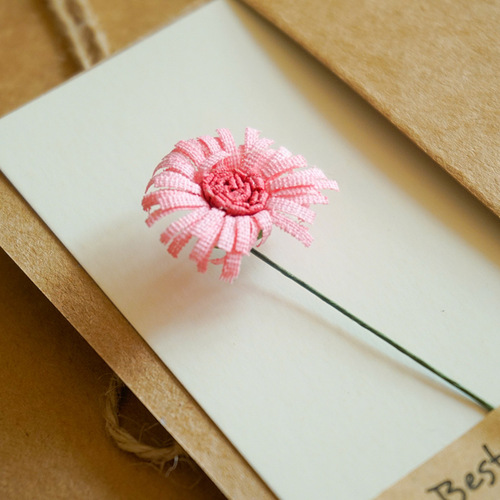 Cross-border retro kraft paper blessing dried flowers eternal flower card handmade high-end teacher's day mother's day greeting card