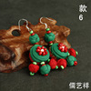 Ethnic cloth from Yunnan province, earrings handmade, wholesale, ethnic style, flowered