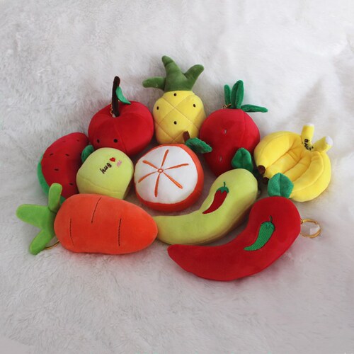 Wholesale fruit plush pendant strawberry pineapple toy soft down cotton shopping mall supermarket grab machine rag doll doll